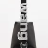 Alexander Wang Heiress Satin Pouch With Crystal Logo, Black