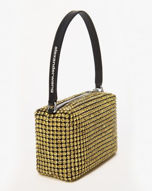 Alexander Wang Heiress Rhinestone Pouch, Lemon