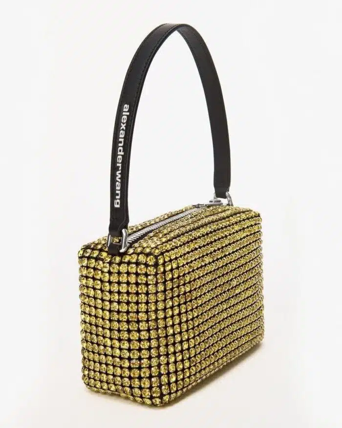 Alexander Wang Heiress Rhinestone Pouch, Lemon