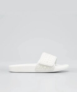 Jimmy Choo Fitz Pearly Stud Pool Sandals, White