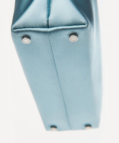 Alexander Wang Heiress Satin Pouch With Crystal Logo, Blue