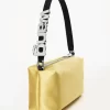 Alexander Wang Heiress Satin Pouch With Crystal Logo, Yellow