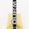 Alexander Wang Heiress Satin Pouch With Crystal Logo, Yellow