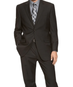 IZOD Two-Button Black Solid Suit