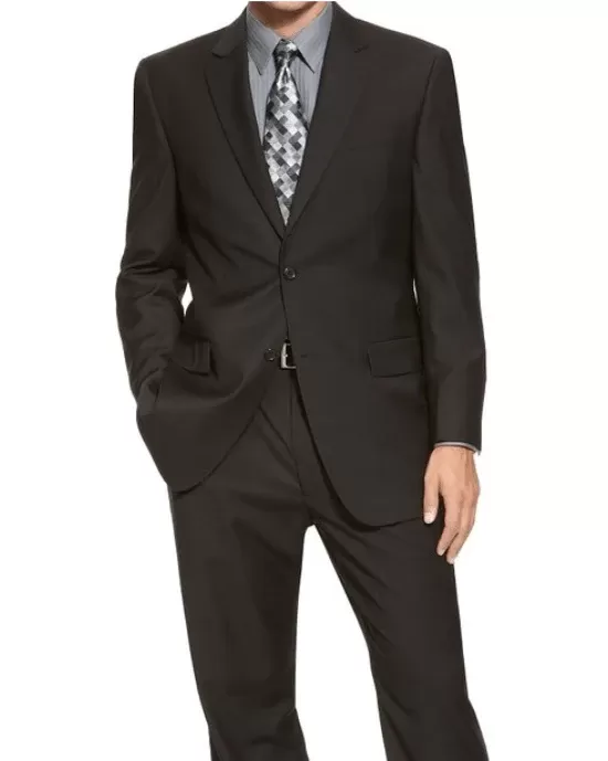 IZOD Two-Button Black Solid Suit