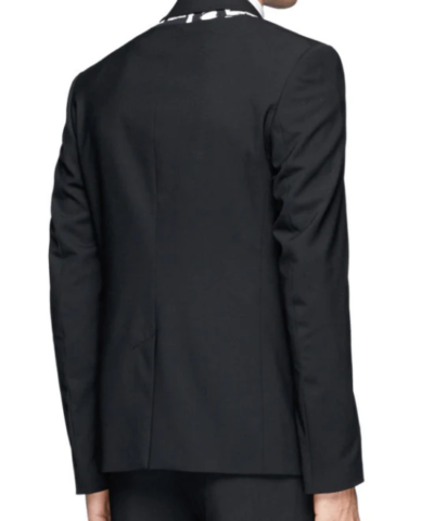 McQ Alexander McQueen Black Logo Tape Trim Wool-blend Tuxedo Jacket-ALEXANDER MCQUEEN-Fashionbarn shop