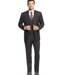 Calvin Klein Sharkskin Vested X Slim Fit 3 Piece Men's Suit-CALVIN KLEIN-Fashionbarn shop