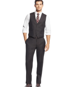 Calvin Klein Sharkskin Vested X Slim Fit 3 Piece Men's Suit-CALVIN KLEIN-Fashionbarn shop
