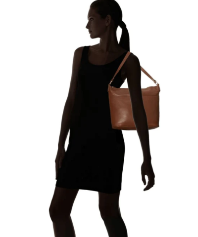 Tommy Hilfiger Beige Th Monogram Leather Bucket Bag-TOMMY HILFIGER-Fashionbarn shop