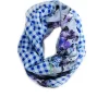 Cejon Mixed Print Gingham Infinity Scarf, Light Blue - Fashionbarn shop - 2
