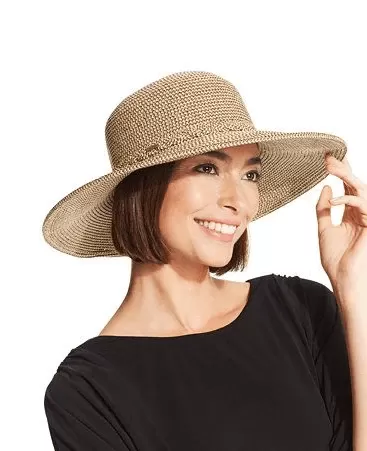 Nine West Packable Floppy Hat Brown Combo