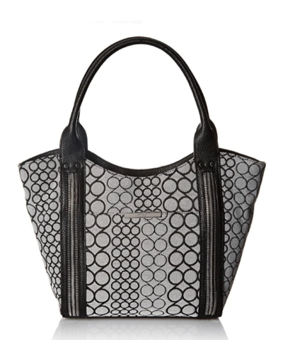 Nine West Track-Tion Action Tote Black White