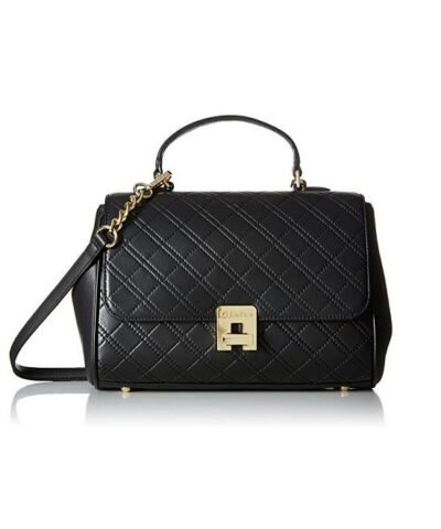 Calvin Klein Quilted Satchel Black / Gold