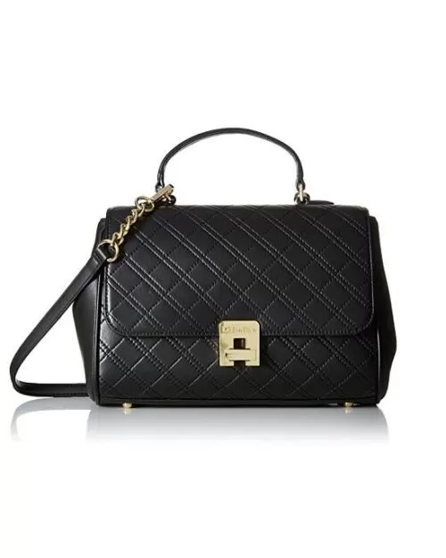 Calvin Klein Quilted Satchel Black / Gold