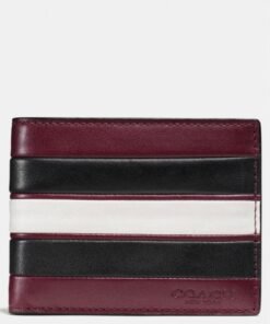 COACH 75308 Men's Varsity Stripe Slim Leather Wallet