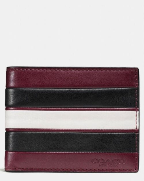 COACH 75308 Men's Varsity Stripe Slim Leather Wallet
