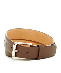 COLE HAAN Brown Split Leather Strap Roller Belt