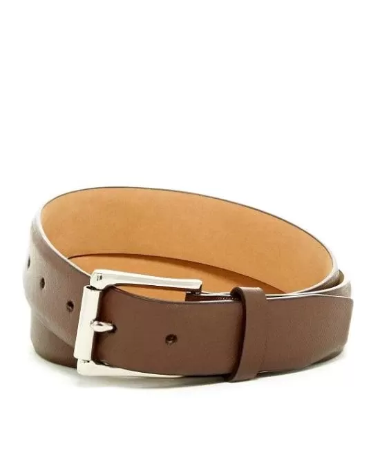 COLE HAAN Brown Split Leather Strap Roller Belt