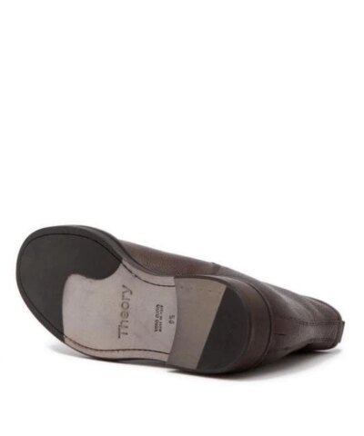 Theory Brown Pebbled Leather Boots
