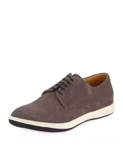 GIORGIO ARMANI Perforated Suede Derby Shoe, Black