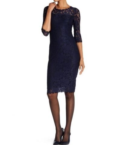 T TAHARI Women's Blue Riley Dress