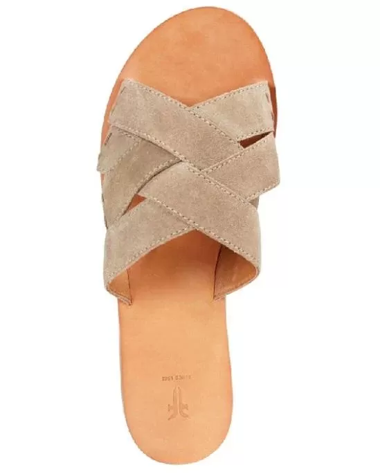 Frye Carla Criss Cross Open Toe Casual Slide Sandals