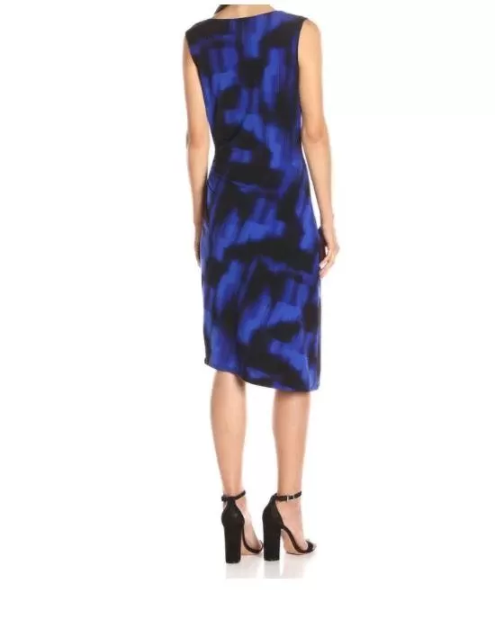 T Tahari Blue Small S Radiance Genevieve Sheath Dress
