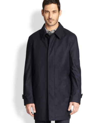 Canali Hidden-Button Trench Coat