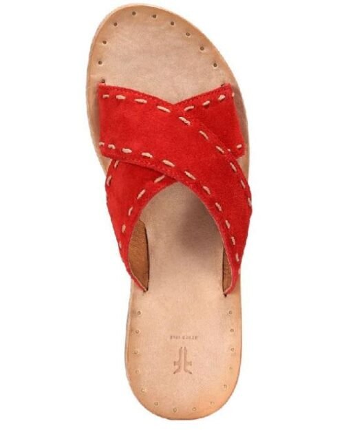 Frye Women's Avery Pickstitch Crisscross Slide Sandals