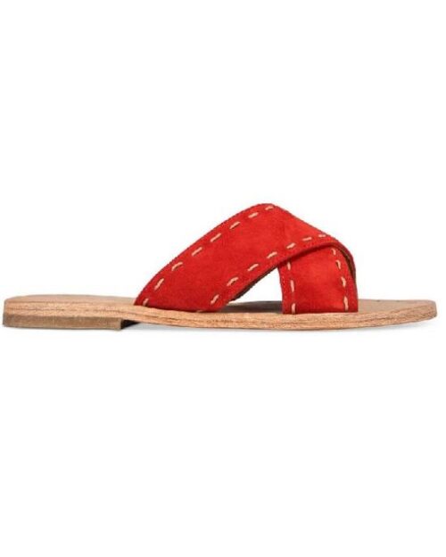 Frye Women's Avery Pickstitch Crisscross Slide Sandals
