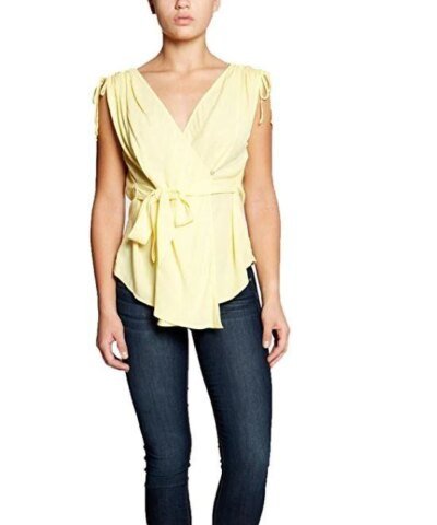 Bobeau Women's Priya Wrap Blouse with Tie Waist