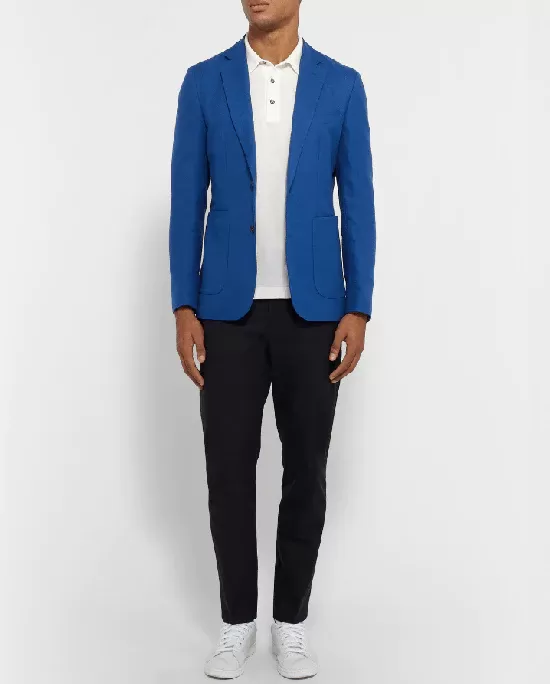 Hardy Amies Hopsack Basic Slim Fit Sport Coat