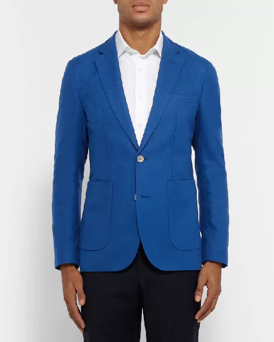 Hardy Amies Hopsack Basic Slim Fit Sport Coat