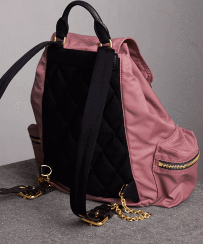 Buryerry Medium Rucksack in Technical Nylon and Leather
