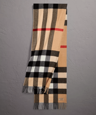 Burberry Large Classic Cashmere Scarf in Check
