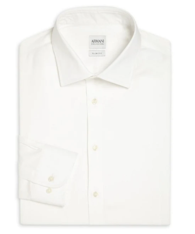 Armani Collezioni Slim-Fit Solid Dress Shirt