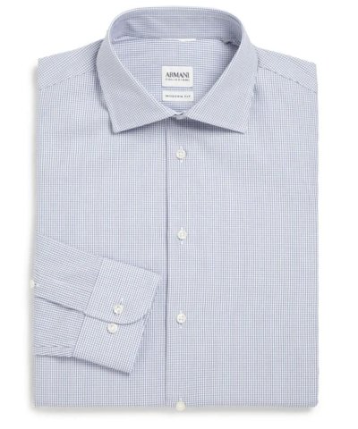 Armani Collezioni Slim Fit Check Dress Shirt