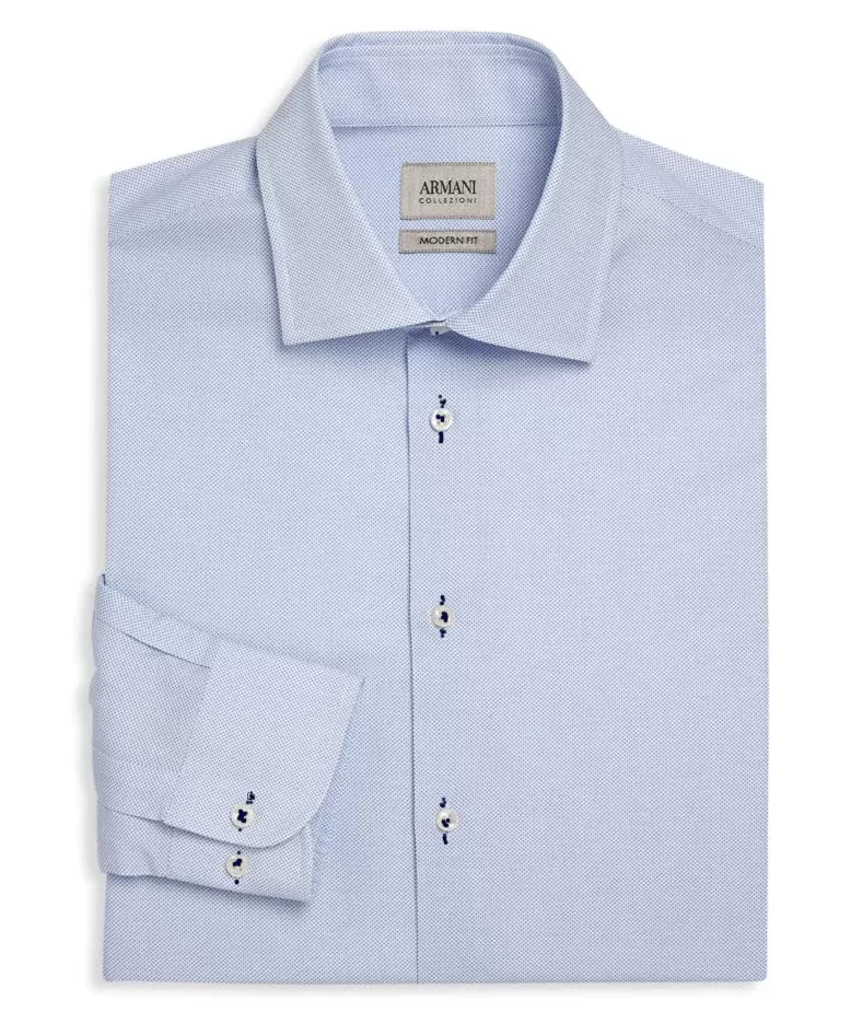 Armani Collezioni Modern-Fit Micro Dot Dress Shirt