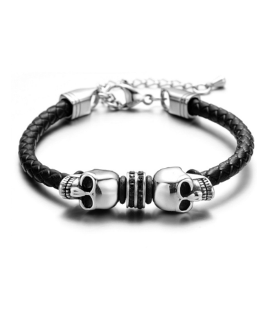 Steffe Men's Stainless Steel Beads Chain Hook Station Bracelet