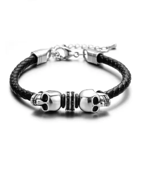 Steffe Men's Stainless Steel Beads Chain Hook Station Bracelet