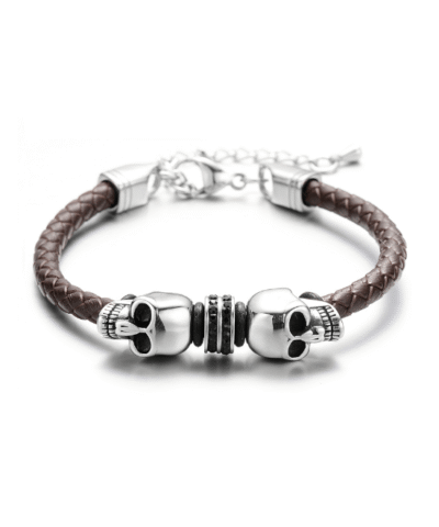 Steffe Men's Stainless Steel Beads Chain Hook Station Bracelet