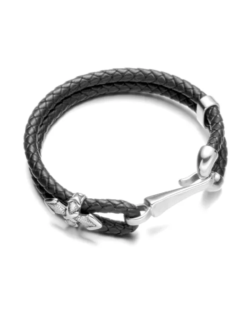 Steffe Men's Stainless Steel Fish Hook Station Bracelet
