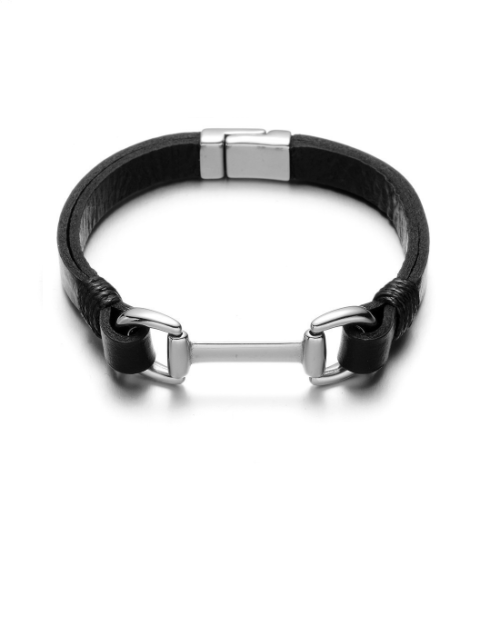 Steffe Men's Magnet Licorice Clasp Cuff Bracelet