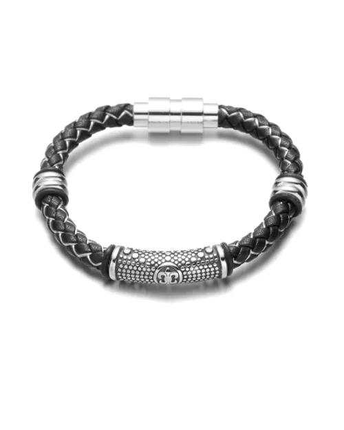 Steffe Men's Two Tone Braided Scouting Flower Bracelet