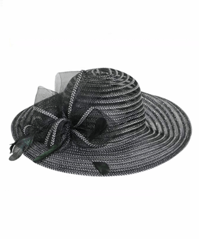 Fine Millinery by August Hat Co Jasmine Feather Accented Downbrim