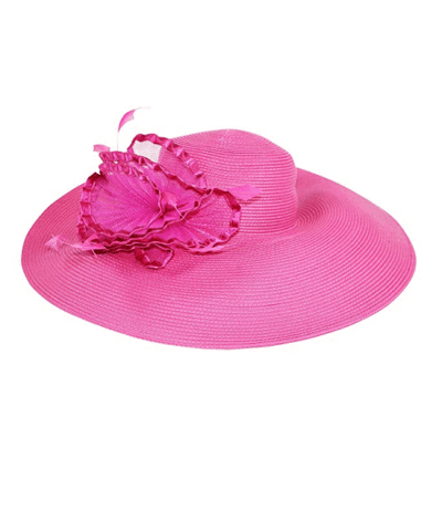Fine Millinery by August Hat Co Adjustable Wide Brim Hibiscus Sun Hat