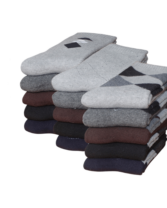 Socks Teams Men's 5-Pack Solid Winter thicken warm terry socks