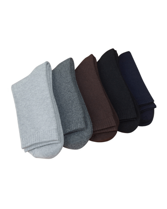 Socks Teams Men's 5-Pack Solid Winter thicken warm terry socks