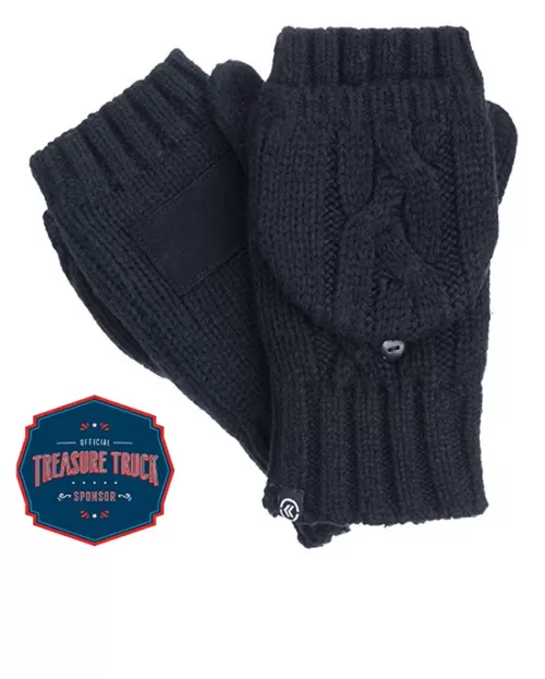 Isotoner Women’s Chunky Cable Knit Flip Top Gloves