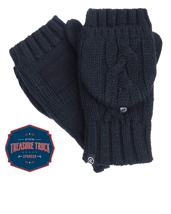 Isotoner Women’s Chunky Cable Knit Flip Top Gloves